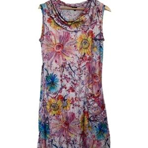 Floral Sleeveless Mini Dress Wereable Art
